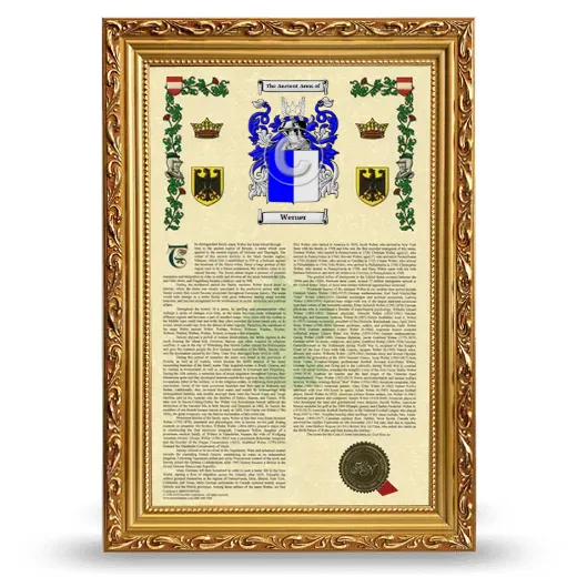 Werner Armorial History Framed - Gold