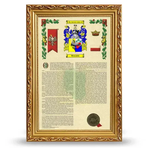 Wernicki Armorial History Framed - Gold