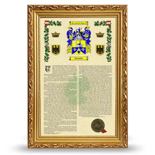 Wesseler Armorial History Framed - Gold