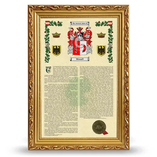 Wessell Armorial History Framed - Gold