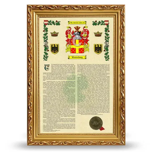 Westerburg Armorial History Framed - Gold