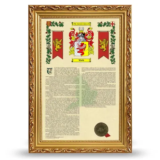 Weth Armorial History Framed - Gold