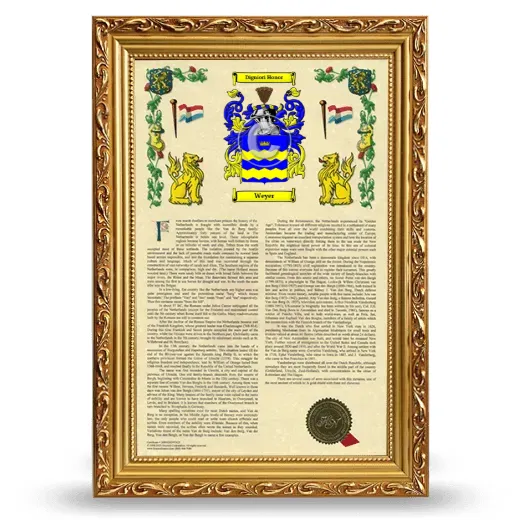 Weyer Armorial History Framed - Gold