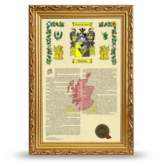 Weytman Armorial History Framed - Gold