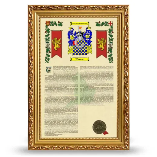 Wharran Armorial History Framed - Gold
