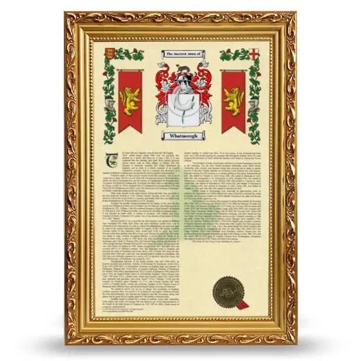 Whatmough Armorial History Framed - Gold