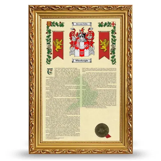 Wheelwright Armorial History Framed - Gold