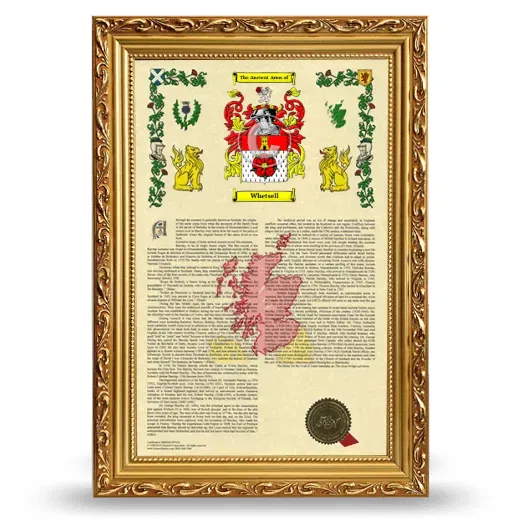 Whetsell Armorial History Framed - Gold