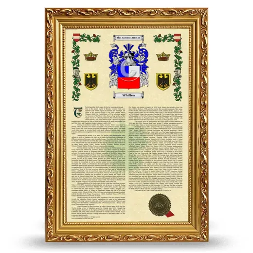 Whiffen Armorial History Framed - Gold