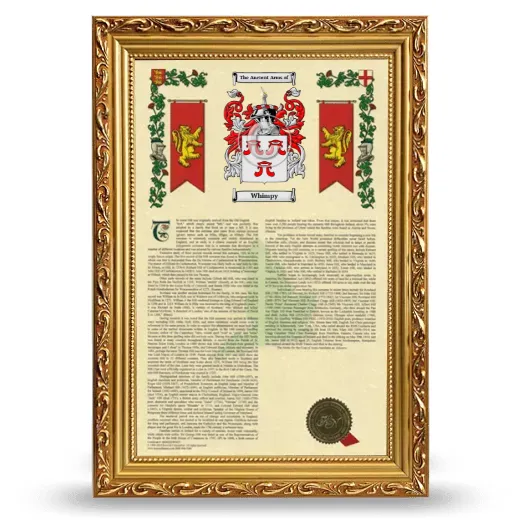 Whimpy Armorial History Framed - Gold