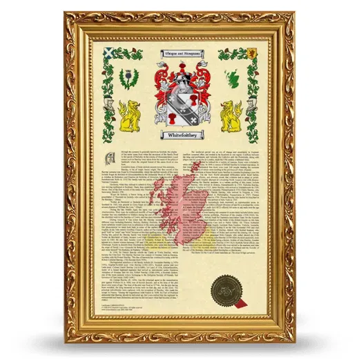 Whitefoithey Armorial History Framed - Gold