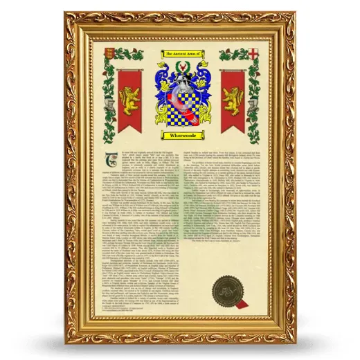 Whorwoode Armorial History Framed - Gold