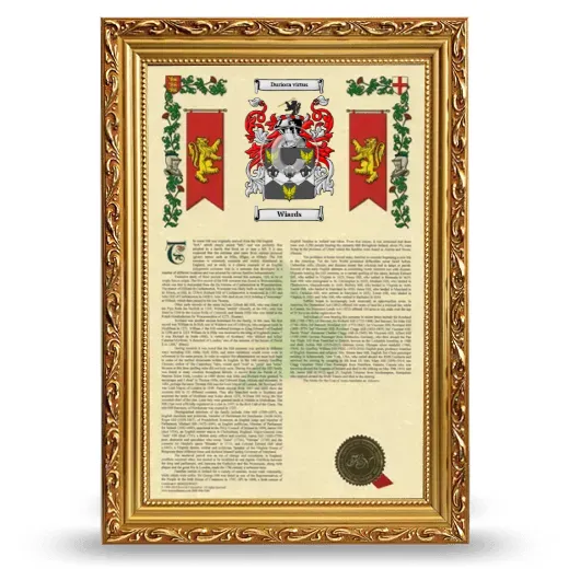 Wiards Armorial History Framed - Gold