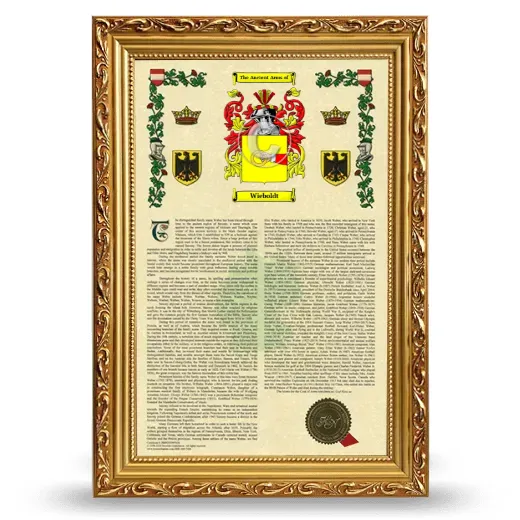 Wieboldt Armorial History Framed - Gold