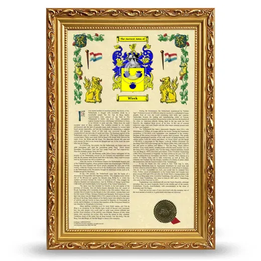 Wieck Armorial History Framed - Gold