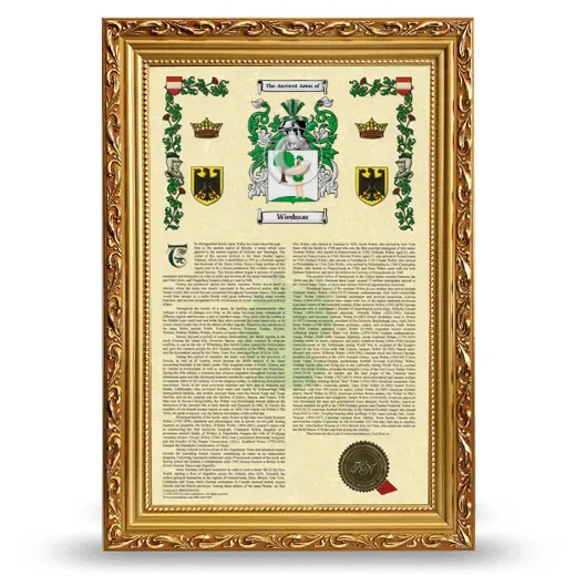 Wiedmar Armorial History Framed - Gold