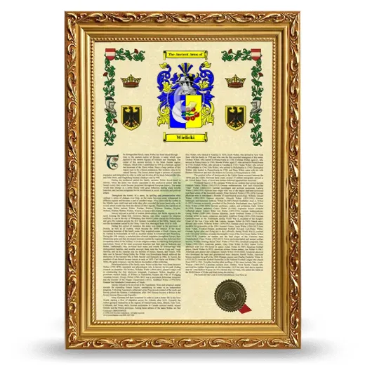 Wielicki Armorial History Framed - Gold