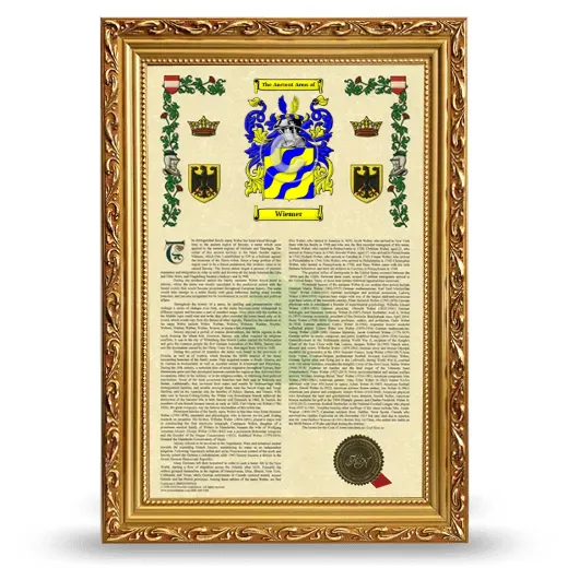 Wiemer Armorial History Framed - Gold