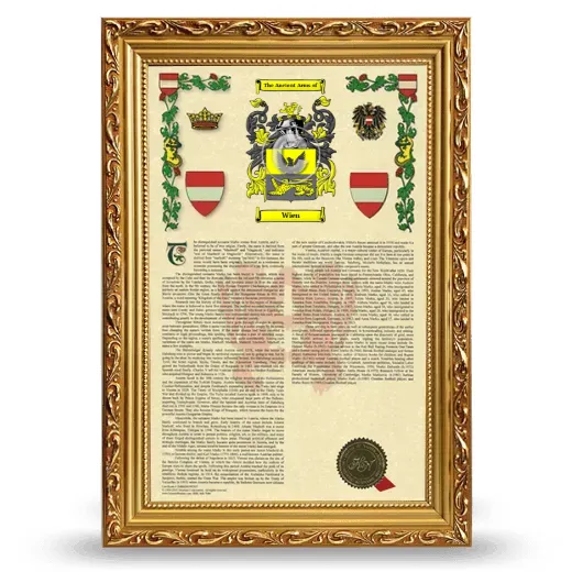 Wien Armorial History Framed - Gold