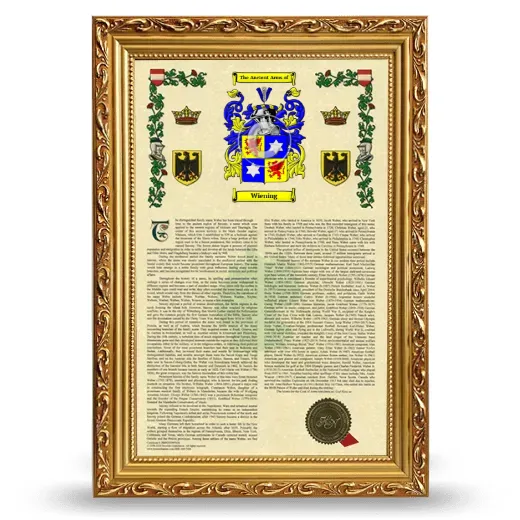 Wiening Armorial History Framed - Gold