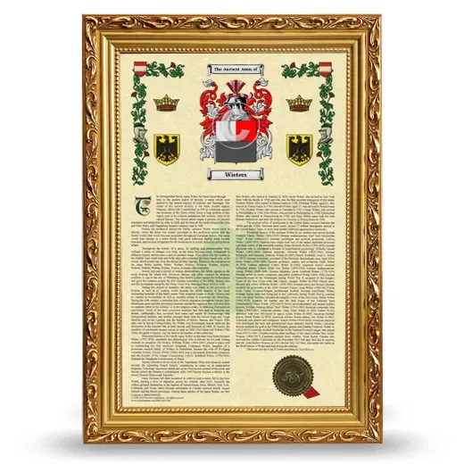 Wieters Armorial History Framed - Gold