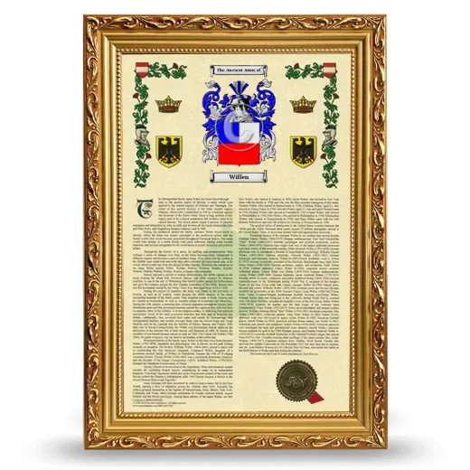 Wiffen Armorial History Framed - Gold
