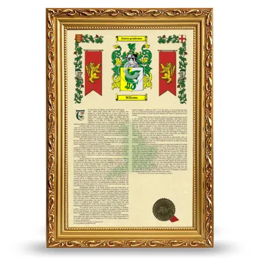 Wilcom Armorial History Framed - Gold