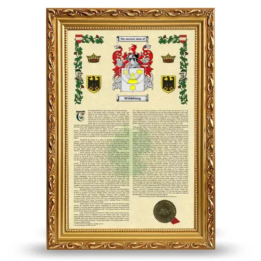 Wildeburg Armorial History Framed - Gold