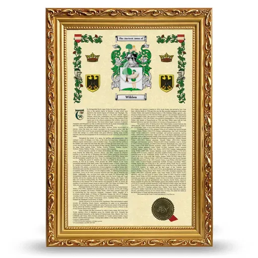 Wilden Armorial History Framed - Gold