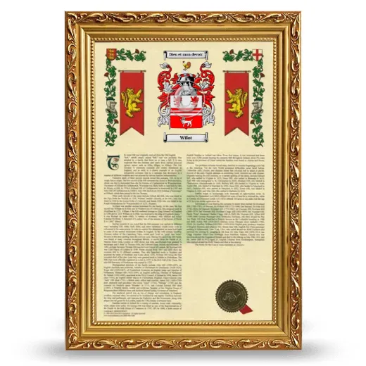 Wilot Armorial History Framed - Gold