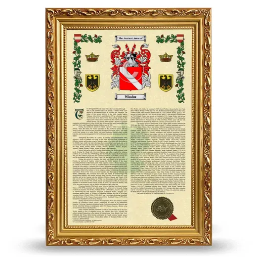 Windor Armorial History Framed - Gold