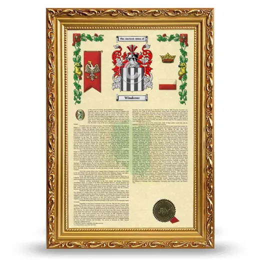 Windover Armorial History Framed - Gold