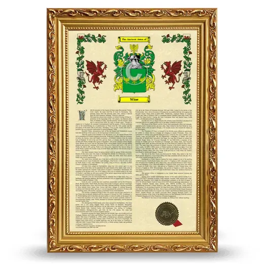 Wine Armorial History Framed - Gold