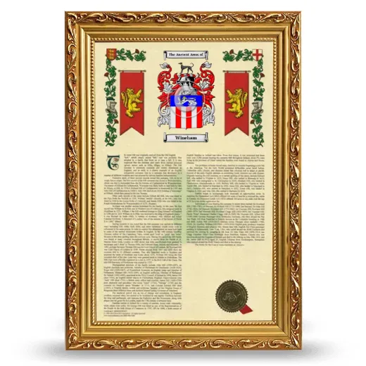 Wineham Armorial History Framed - Gold