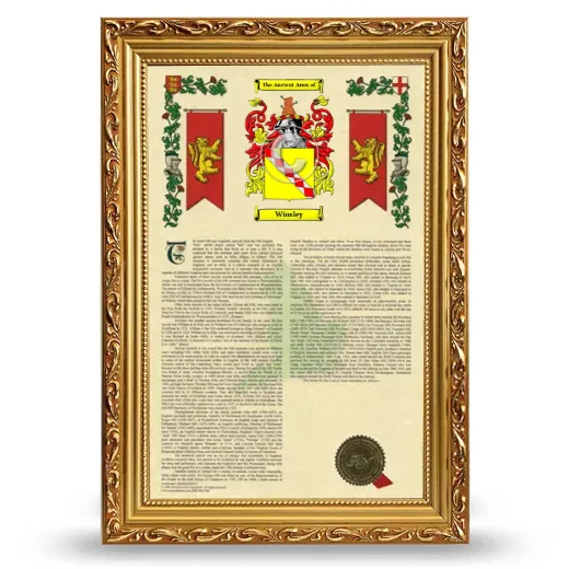 Winsley Armorial History Framed - Gold