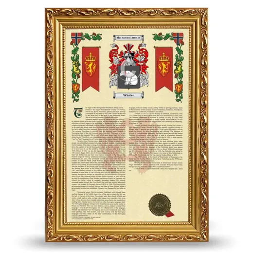 Winter Armorial History Framed - Gold