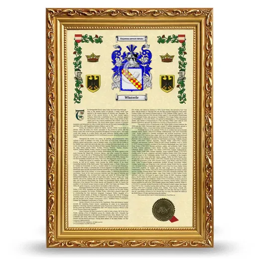 Winterle Armorial History Framed - Gold