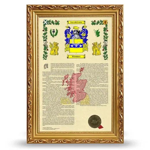 Wireman Armorial History Framed - Gold