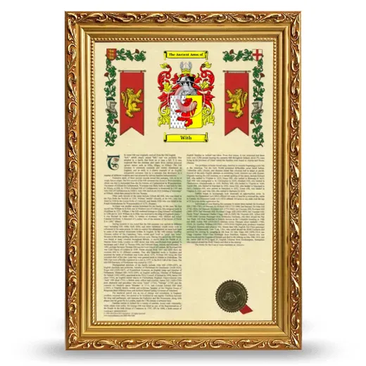 With Armorial History Framed - Gold