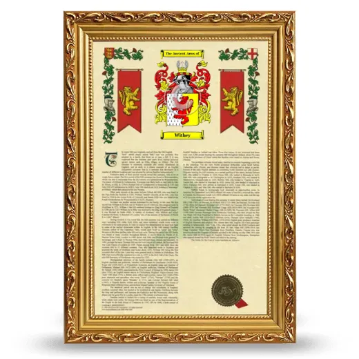 Withey Armorial History Framed - Gold