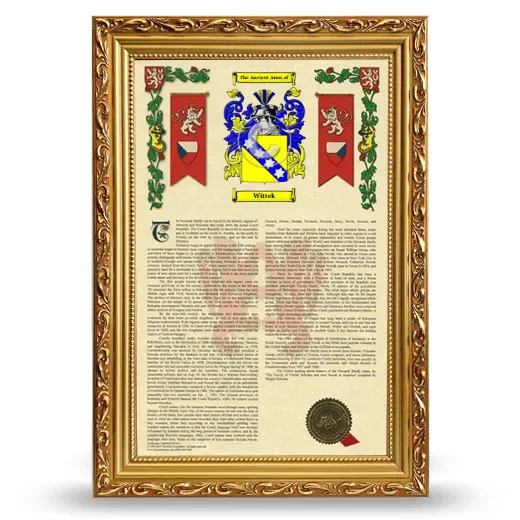 Wittek Armorial History Framed - Gold