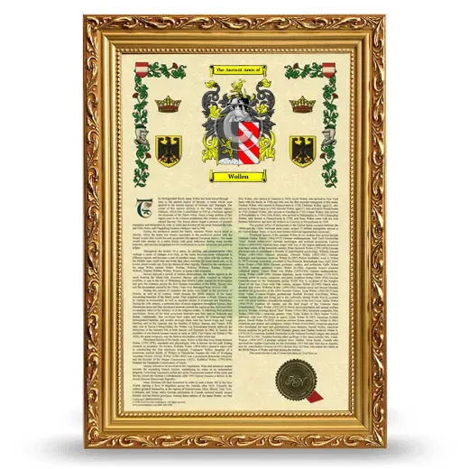 Wollen Armorial History Framed - Gold