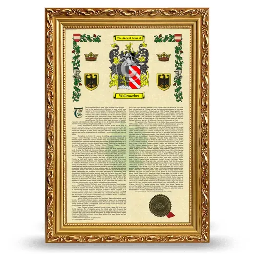 Wollenweber Armorial History Framed - Gold