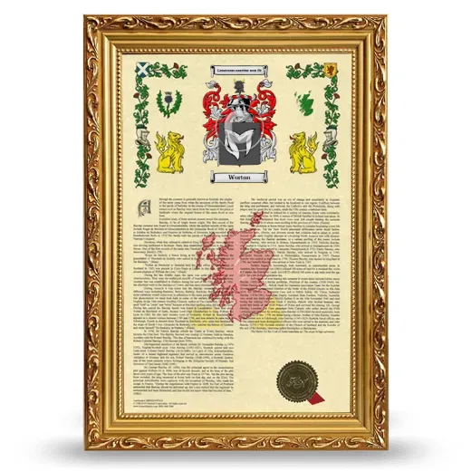 Worton Armorial History Framed - Gold