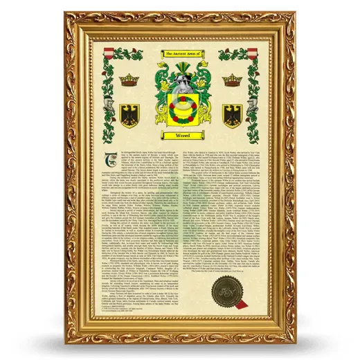 Wreed Armorial History Framed - Gold