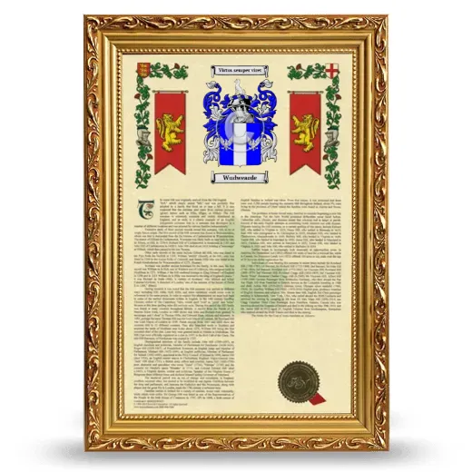 Wudwearde Armorial History Framed - Gold