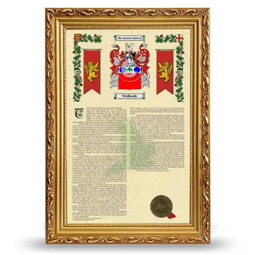 Wullsmly Armorial History Framed - Gold