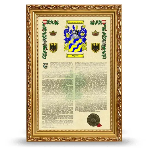 Wymer Armorial History Framed - Gold