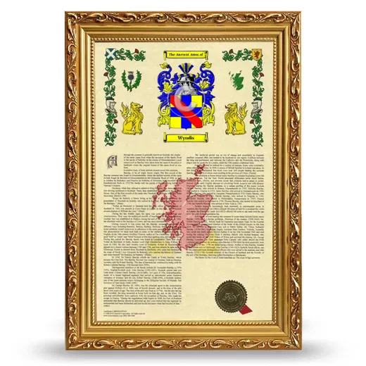 Wyndis Armorial History Framed - Gold