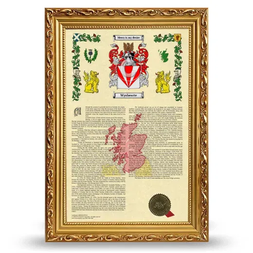 Wyshearte Armorial History Framed - Gold